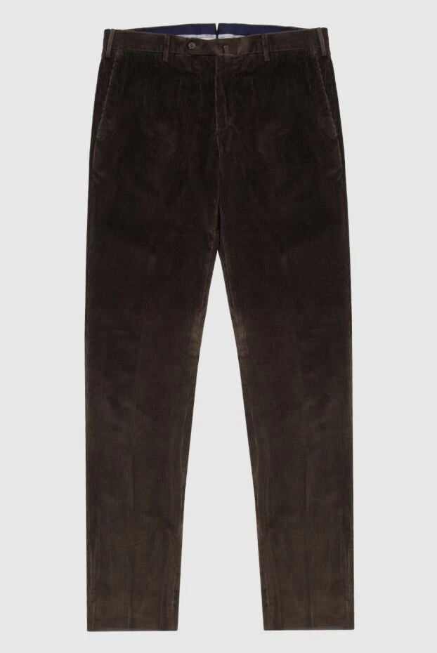 PT01 (Pantaloni Torino) man men's brown fleece corduroy trousers купить с ценами и фото 169976 - photo 1