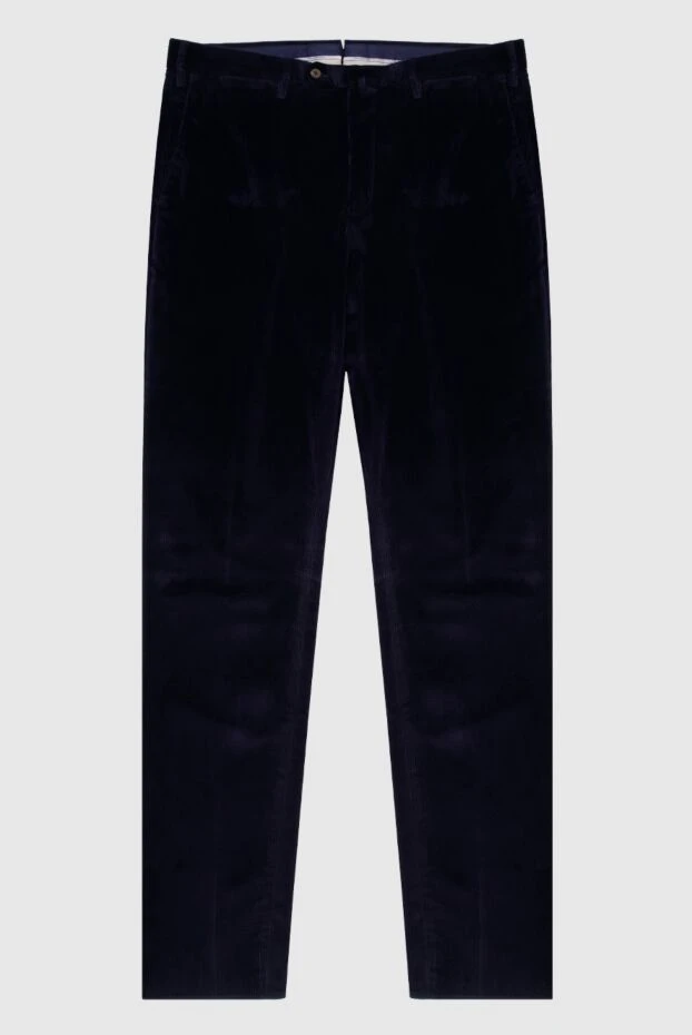 PT01 (Pantaloni Torino) man men's blue corduroy fleece trousers купить с ценами и фото 169977 - photo 1