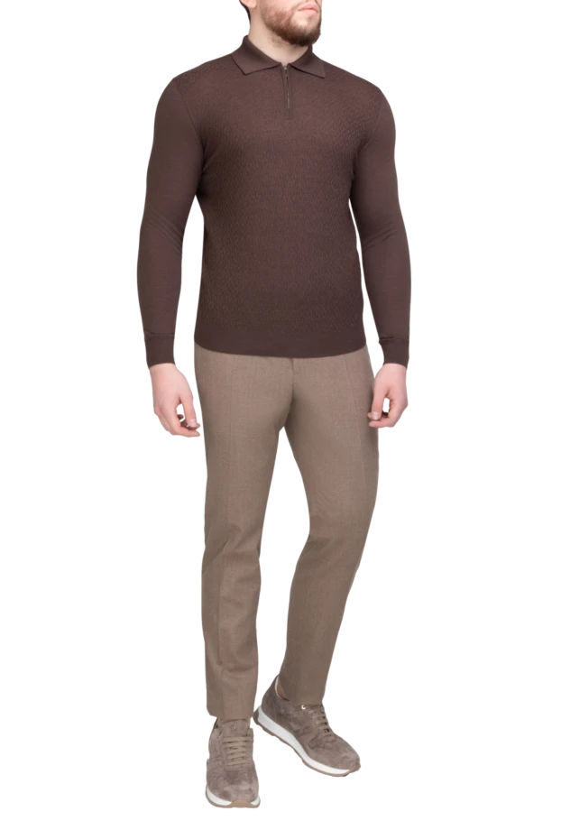 PT01 (Pantaloni Torino) man men's beige fleece trousers купить с ценами и фото 169979 - photo 2