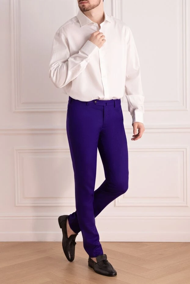 PT01 (Pantaloni Torino) man men's purple fleece trousers купить с ценами и фото 169980 - photo 2