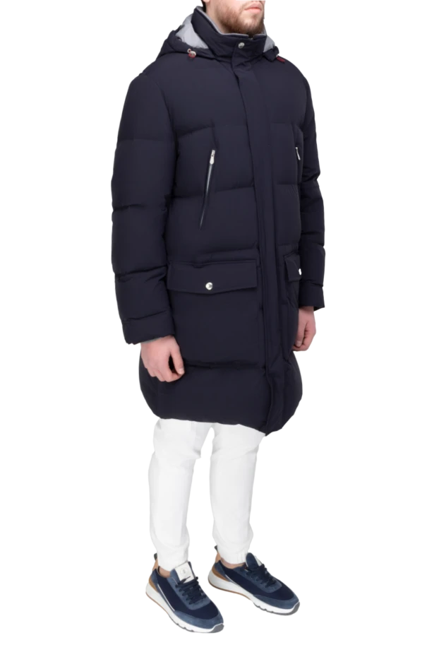 Brunello Cucinelli акрил көк түстен тігілген ерлерге арналған төменгі күрте 169985 - фото 3