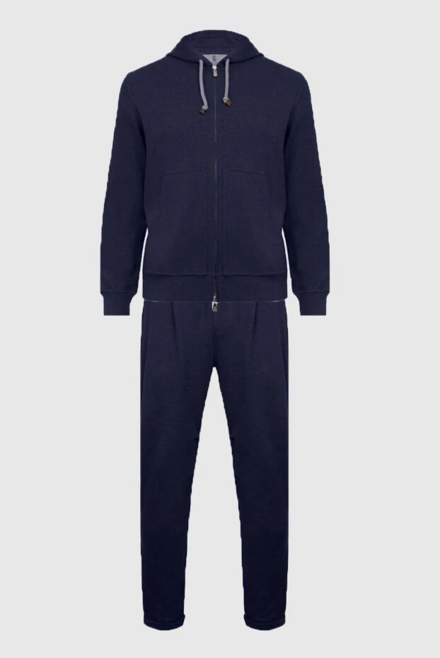 Brunello Cucinelli костюм спортивный мужской из хлопка и акрила синий 169986 - фото 1
