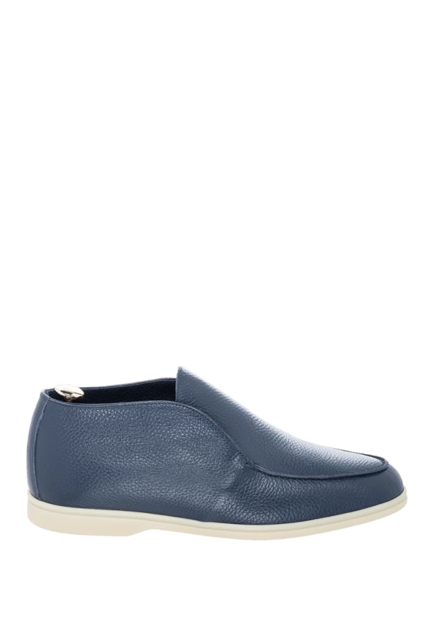 Cesare di Napoli man blue leather loafers for men купить с ценами и фото 169994 - photo 1