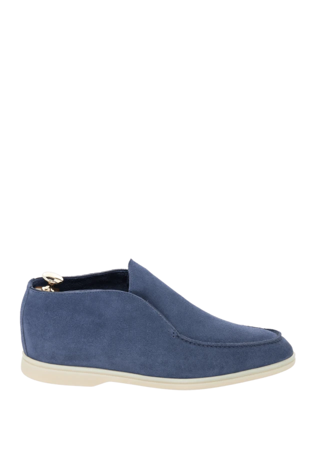 Cesare di Napoli man blue suede loafers for men купить с ценами и фото 169998 - photo 1