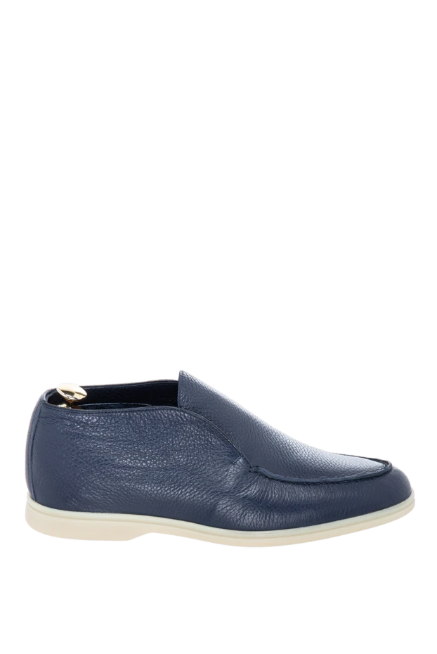 Cesare di Napoli man blue leather loafers for men купить с ценами и фото 170000 - photo 1