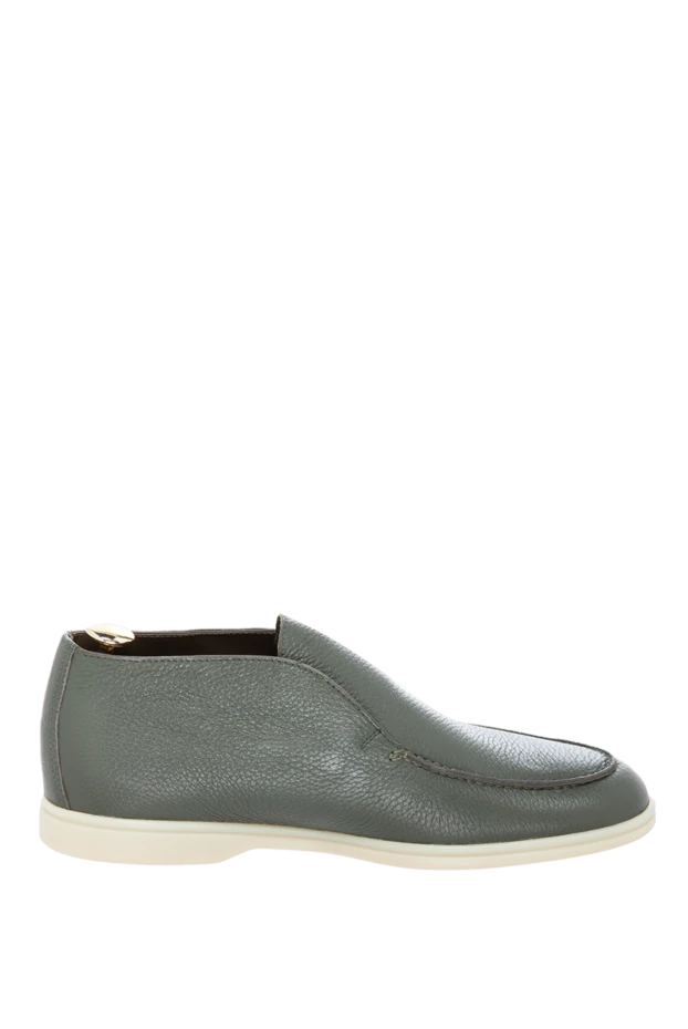 Cesare di Napoli man green leather loafers for men купить с ценами и фото 170005 - photo 1