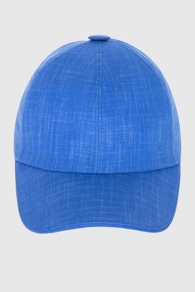Blue cashmere and silk cap for men - photo 1