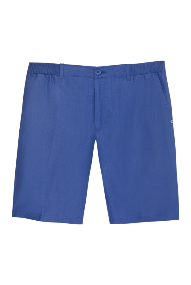 Premium linen shorts with a combined waistband - photo 1