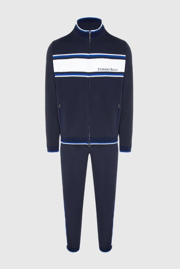Stefano Ricci мақта мен эластаннан тігілген ерлер спорттық костюмі, көк 170029 - фото 1
