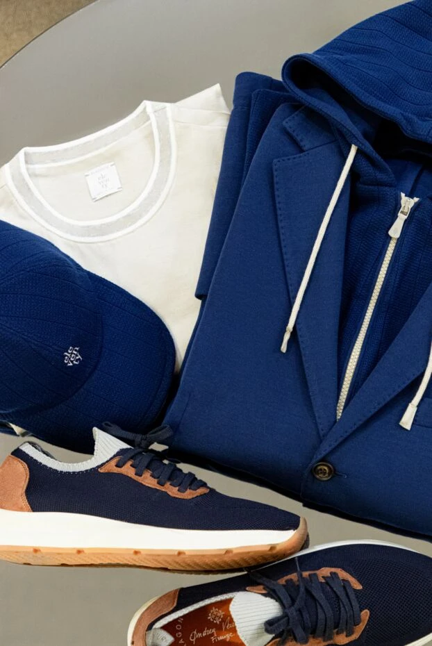 Andrea Ventura кроссовки трикотажные с коричневой замшевой отделкой 170053 - фото 2