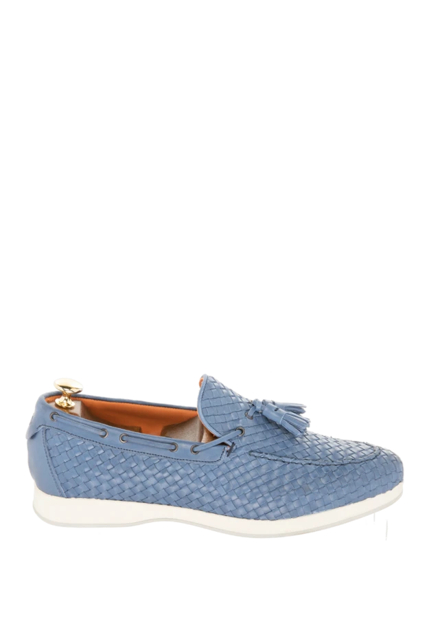 Andrea Ventura man blue leather loafers for men купить с ценами и фото 170055 - photo 1