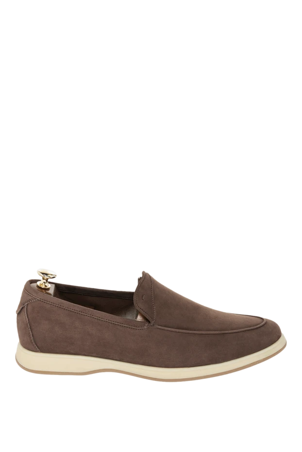 Andrea Ventura лоферы без перемычки из натуральной замши в тёплом серо-бежевом цвете
170057 - фото 1