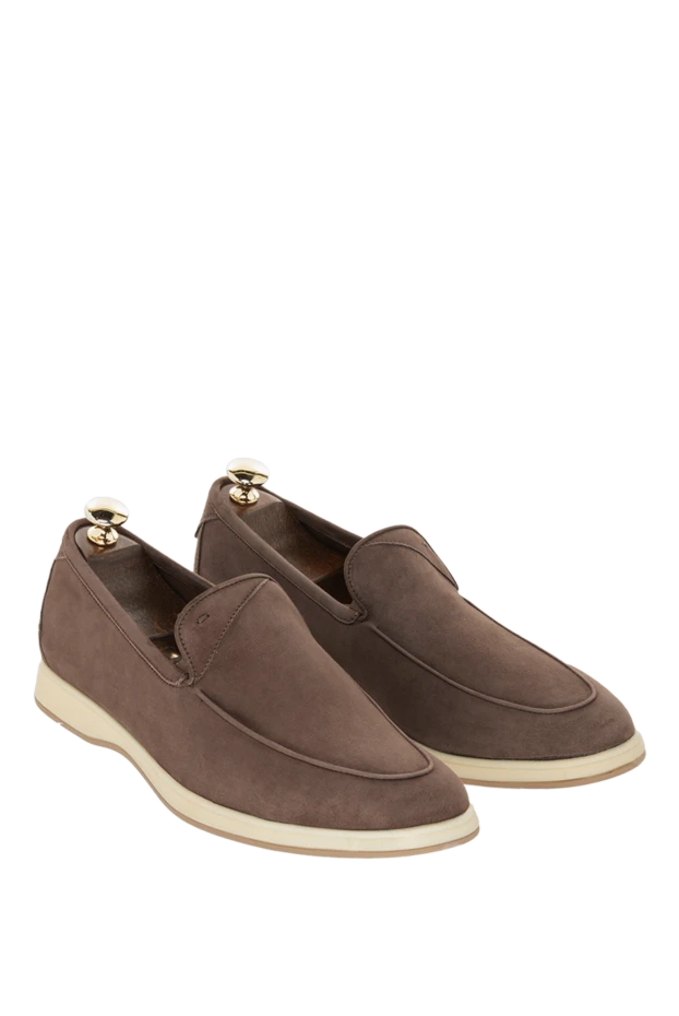 Andrea Ventura loafers without a bridge made of genuine suede in a warm gray-beige color
 170057 - photo 3