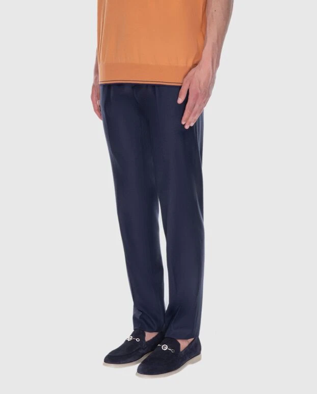 Stefano Ricci брюки из шерсти синие мужские 170079 - фото 3