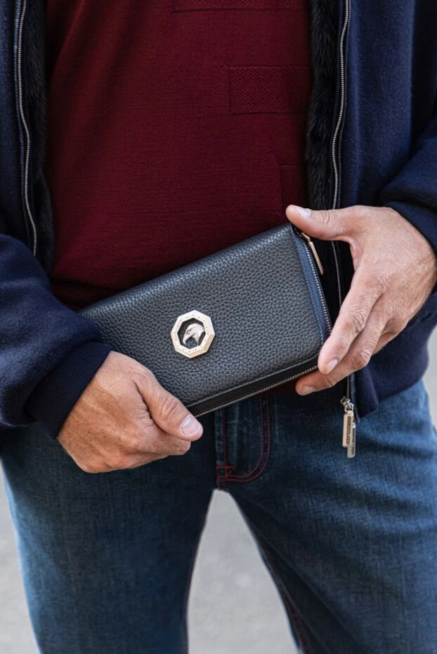 Stefano Ricci men's clutch bag made of genuine leather blue 170094 - photo 3