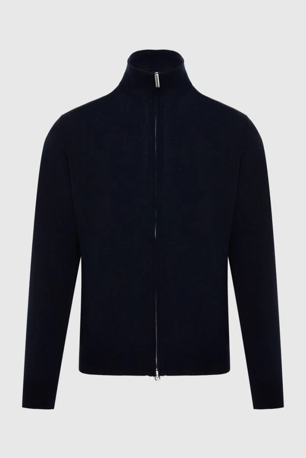 Stefano Ricci кардиган мужской из кашемира и шелка синий 170110 - фото 1