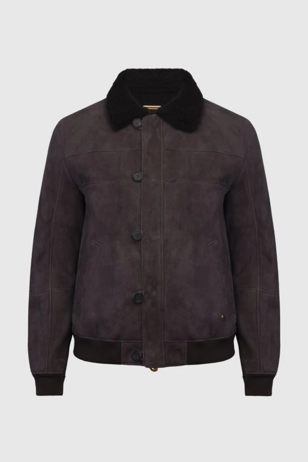 Stefano Ricci мужская дубленка из кожи ягненка и меха коричневая 170111 - фото 1