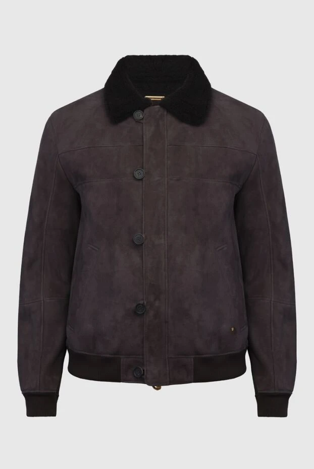 Stefano Ricci мужская дубленка из кожи ягненка и меха коричневая 170111 - фото 1