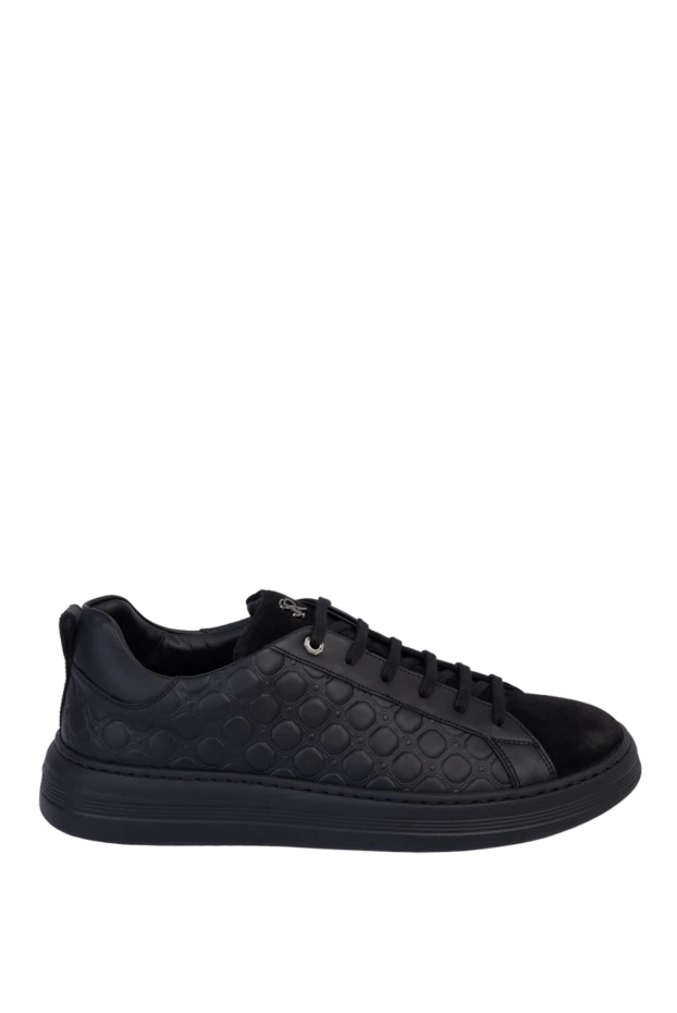 Кроссовки из натуральной кожи черные с геометрическим тиснением
- фото 1
