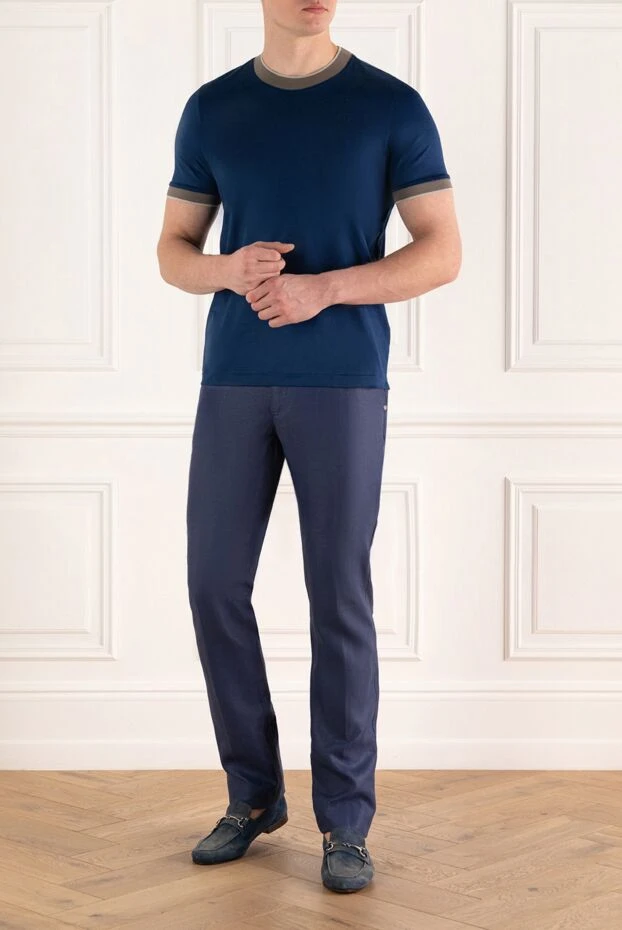 Stefano Ricci ерлерге арналған көк зығыр шалбар 170121 - фото 2