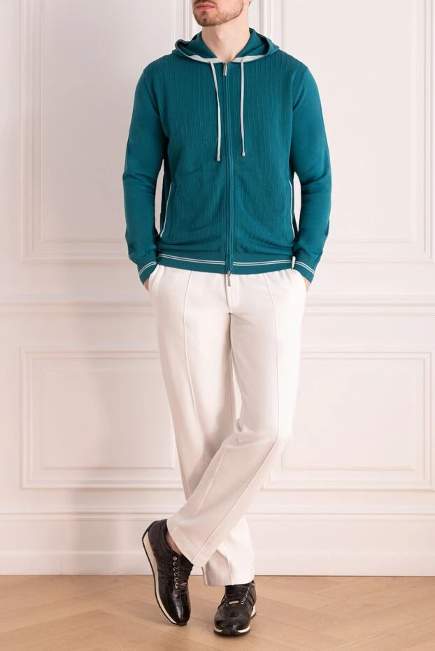 Stefano Ricci ерлерге арналған мақтадан жасалған спорттық шалбар, ақ 170128 - фото 2