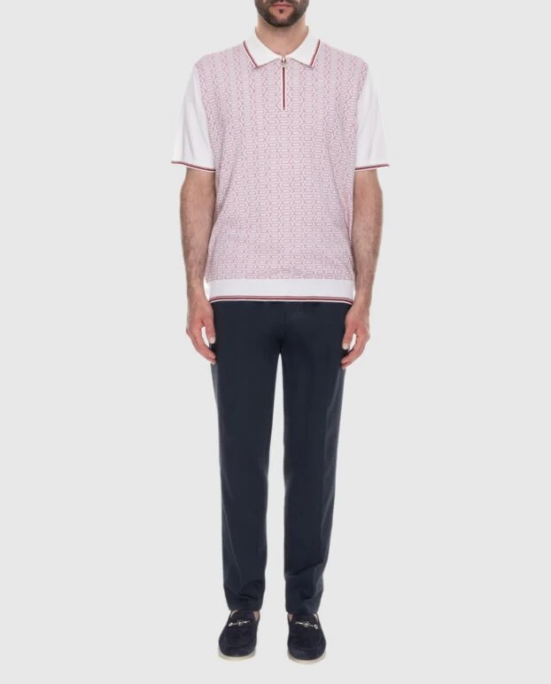 Stefano Ricci поло из хлопка и шелка белое мужское 170135 - фото 2