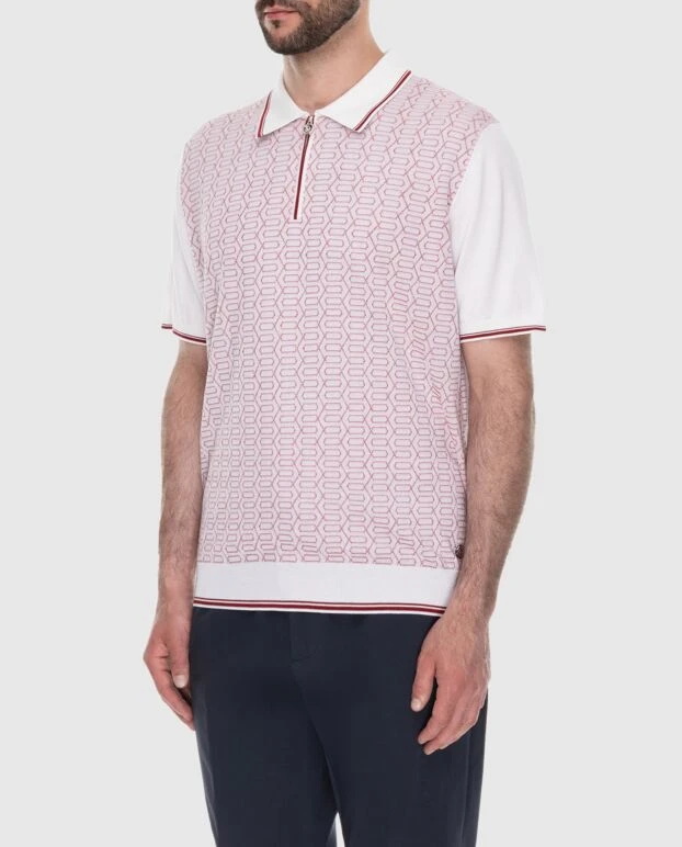 Stefano Ricci поло из хлопка и шелка белое мужское 170135 - фото 3