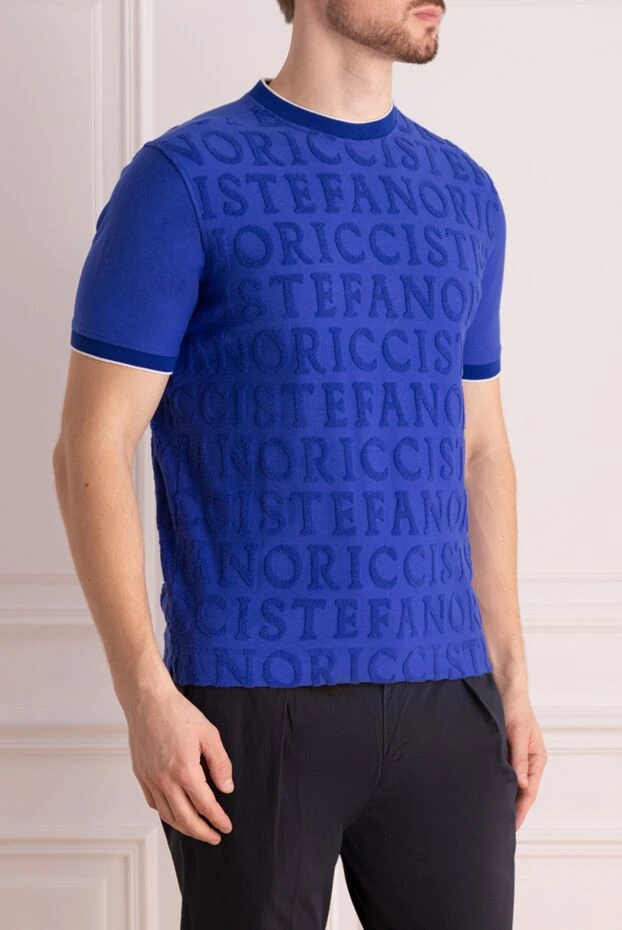 Stefano Ricci short sleeve jumper made of polyamide and elastane blue for men 170138 - photo 3