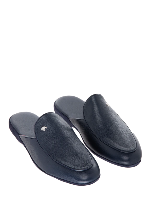 Stefano Ricci тапочки из кожи синие мужские 170142 - фото 3