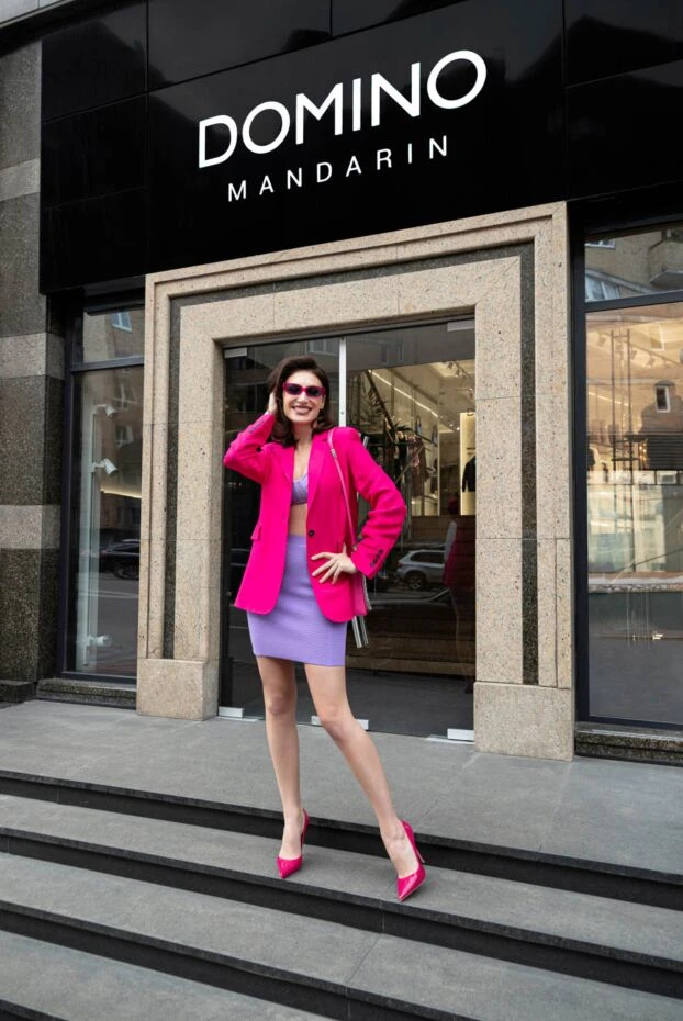 Herve Leger үсті көкірекше және текстуралы трикотаж юбкасымен лаванда костюмі 170164 - фото 2