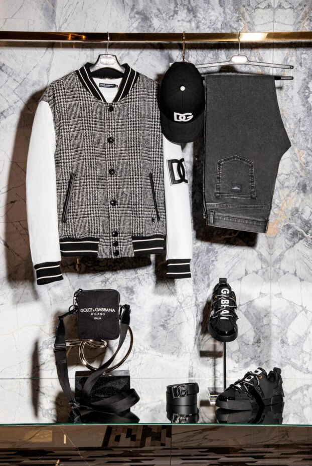 Dolce & Gabbana куртка из натуральной кожи, шерсти и полиамида черная мужская 170180 - фото 3