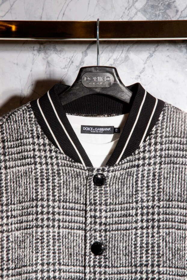 Dolce & Gabbana куртка из натуральной кожи, шерсти и полиамида черная мужская 170180 - фото 2