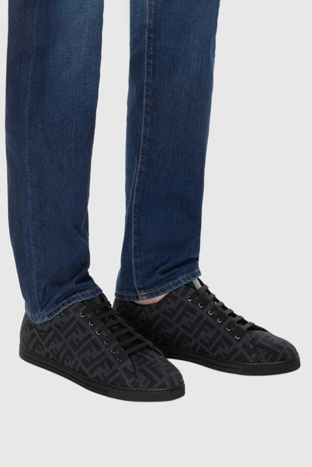 Fendi man black polyester moccasins for men купить с ценами и фото 170183 - photo 2