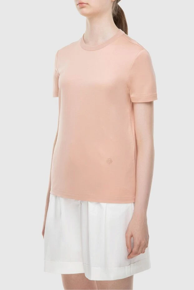 Loro Piana футболка пудровая женская хлопковая базовая 170225 - фото 3