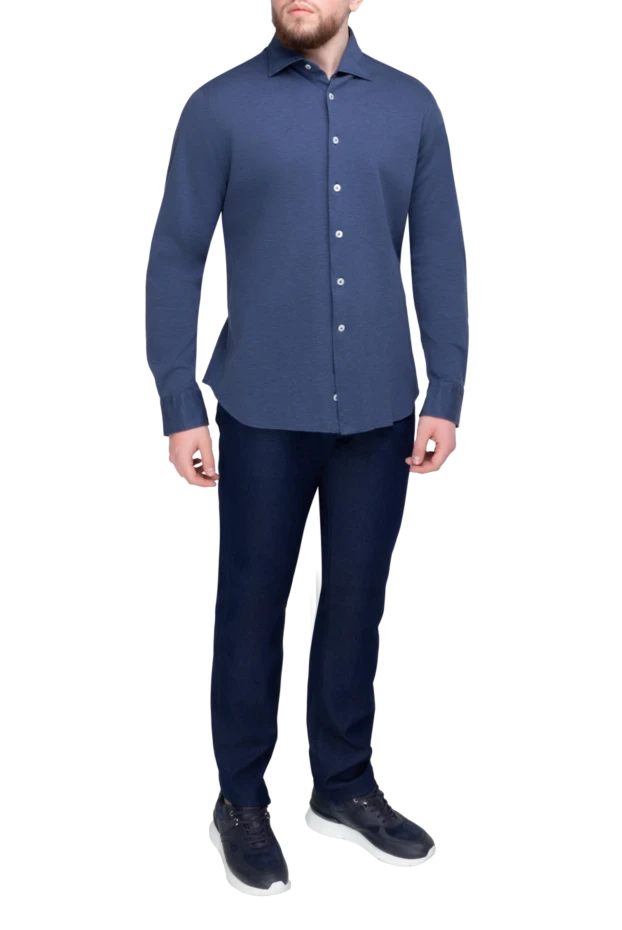 Alessandro Gherardi man blue cotton shirt for men купить с ценами и фото 170233 - photo 2