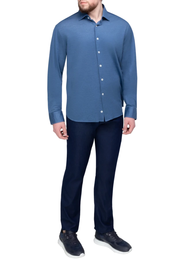 Alessandro Gherardi man blue cotton shirt for men купить с ценами и фото 170238 - photo 2