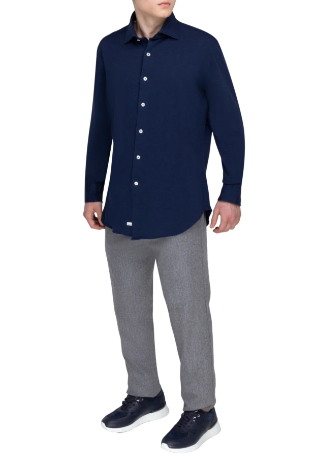 Alessandro Gherardi man blue cotton shirt for men купить с ценами и фото 170241 - photo 2