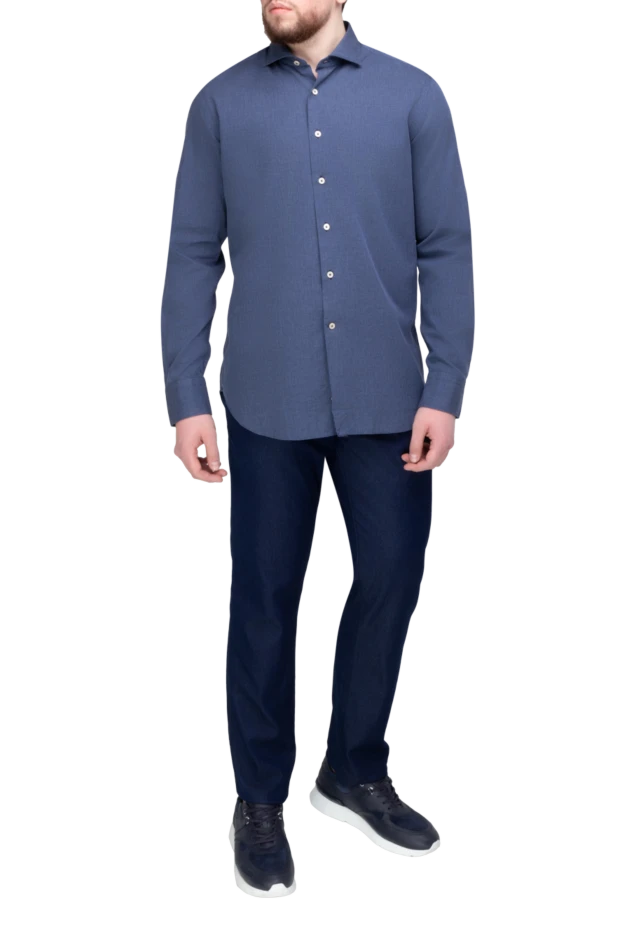 Alessandro Gherardi man blue cotton shirt for men купить с ценами и фото 170243 - photo 2