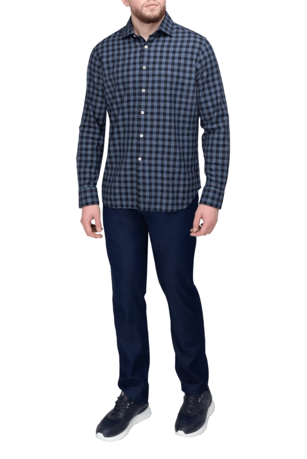 Alessandro Gherardi man blue cotton shirt for men купить с ценами и фото 170246 - photo 2