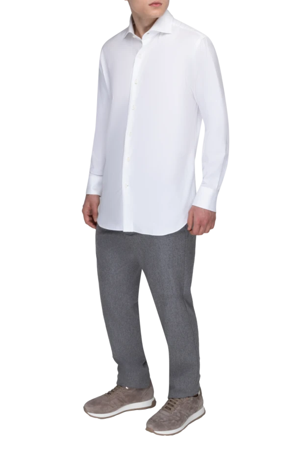 Alessandro Gherardi man white cotton shirt for men купить с ценами и фото 170249 - photo 2