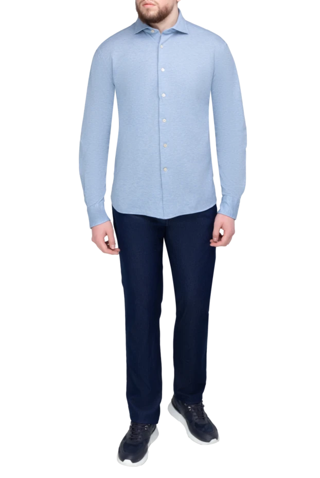 Alessandro Gherardi man blue cotton shirt for men купить с ценами и фото 170250 - photo 2