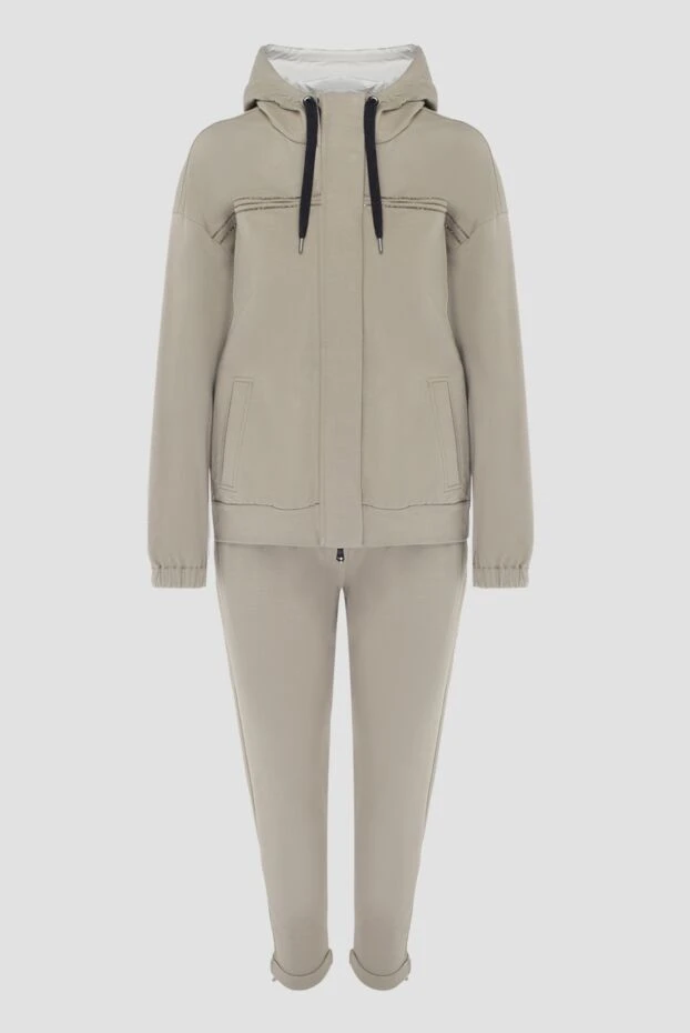 Костюм прогулочный из хлопка женский бежевый - фото 1