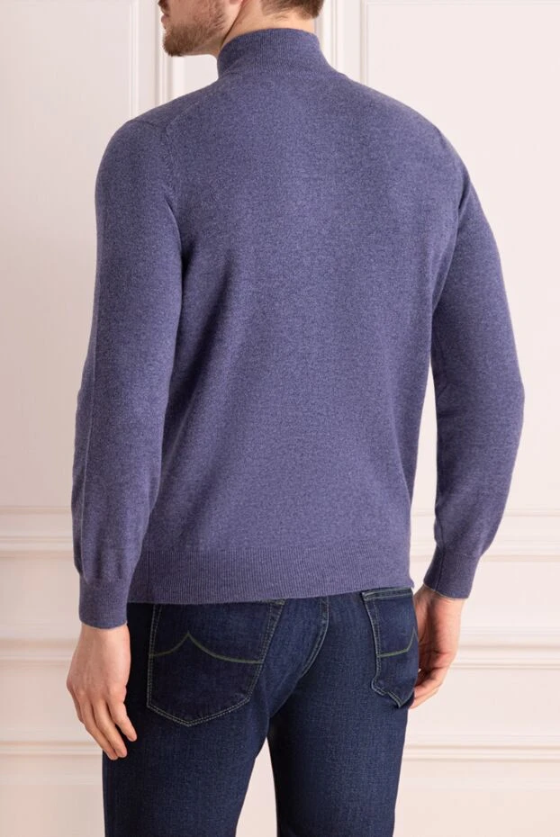 Brunello Cucinelli indigo cashmere zip-up jumper 170278 - photo 3