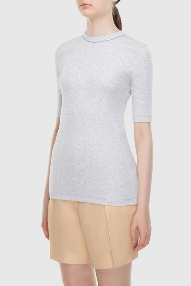 Brunello Cucinelli white short sleeve t-shirt made of melange cotton 170280 - photo 3