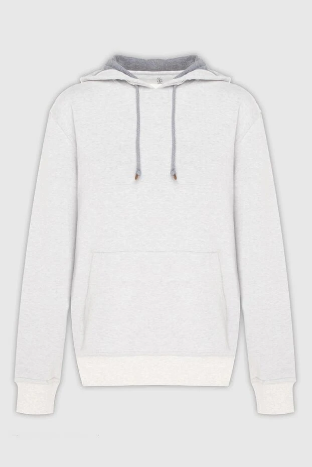 Мақта мен эластаннан жасалған ерлер капюшоны, сұр түсті - фото 1