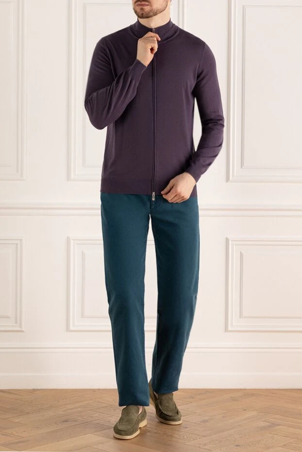Brunello Cucinelli cardigan for men made of wool and cashmere purple 170308 - photo 2