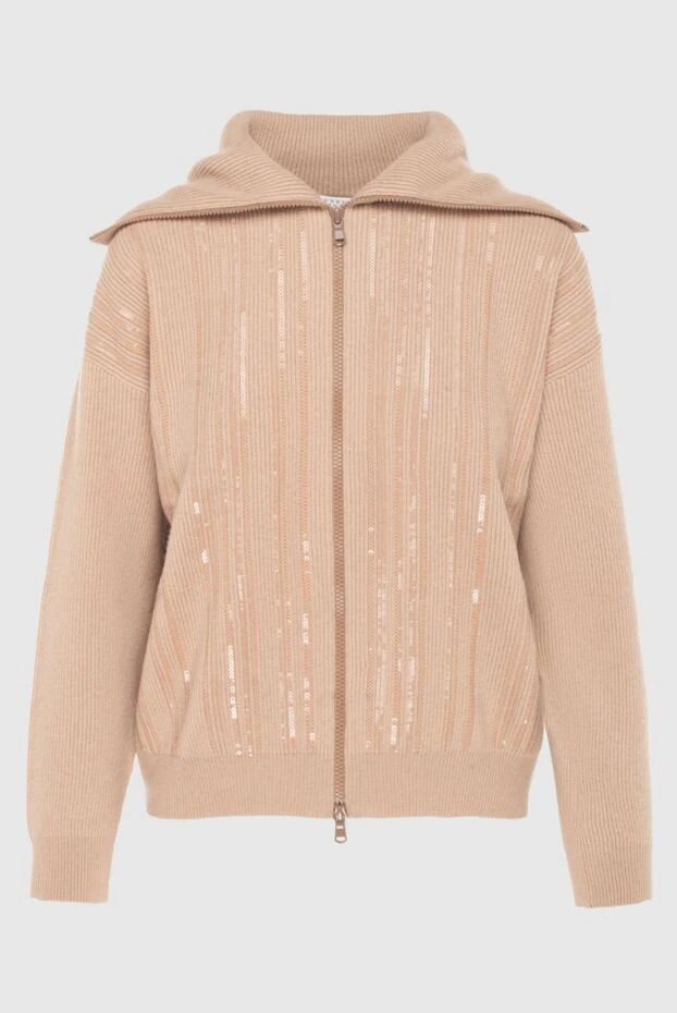 Cashmere cardigan with decorative glitter and zipper - photo 1