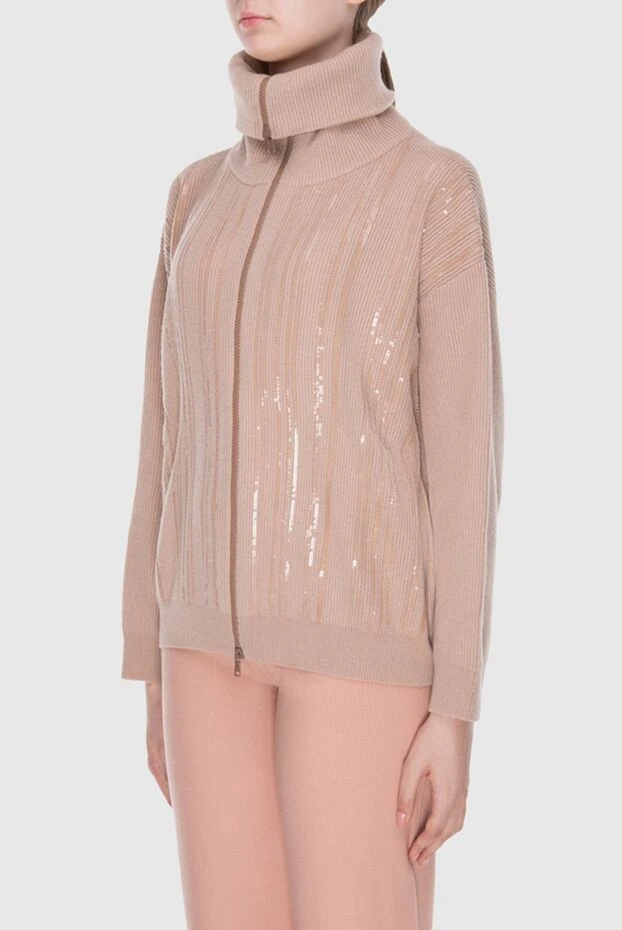 Brunello Cucinelli кардиган из кашемира с декоративным блеском и молнией 170311 - фото 3