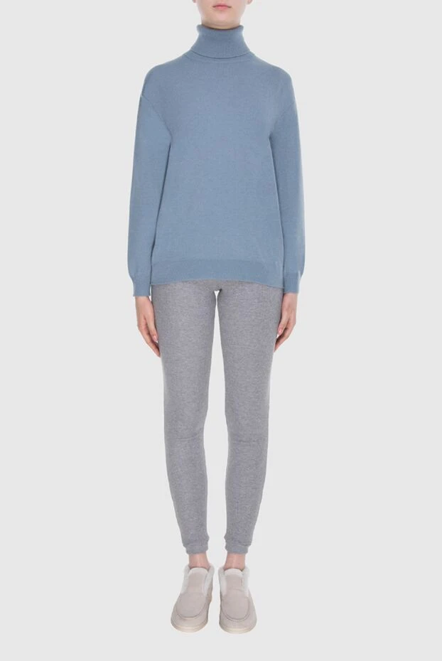 Brunello Cucinelli гольф из кашемира голубой женский 170318 - фото 2