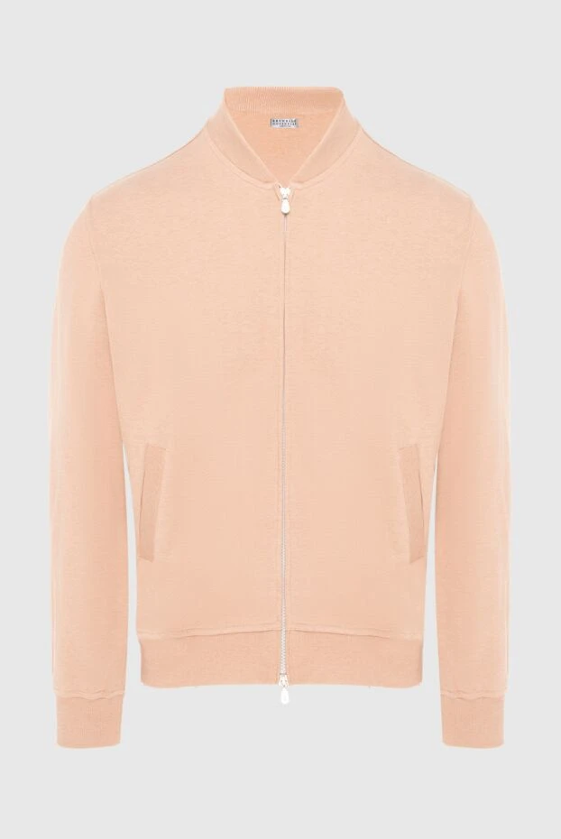 Кофта спортивная из хлопка бежевая мужская - фото 1